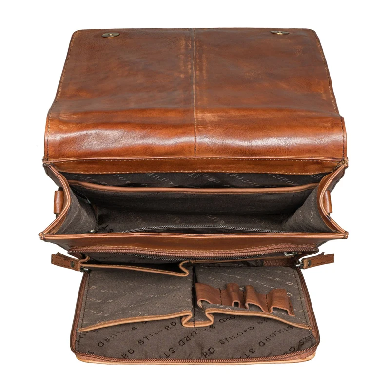 "Oxford" Vintage Umhängetasche Leder Herren mittel-groß DIN A4