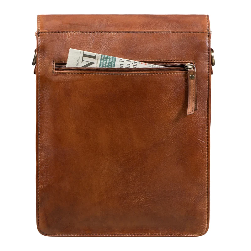 "Oxford" Vintage Umhängetasche Leder Herren mittel-groß DIN A4