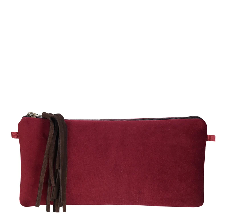 Clutch Bag klein VELVET Bordeaux