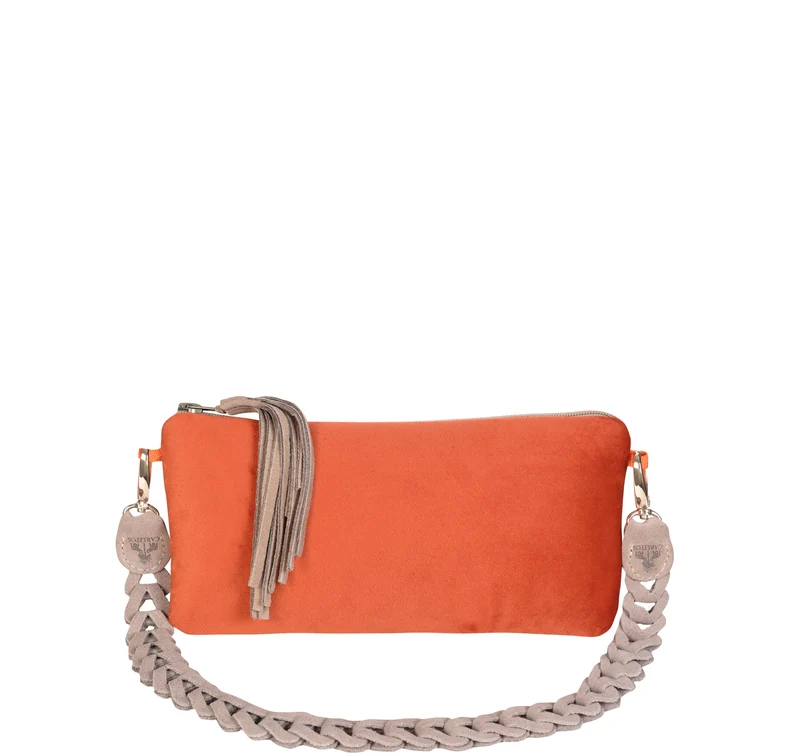 Clutch Bag klein VELVET Orange
