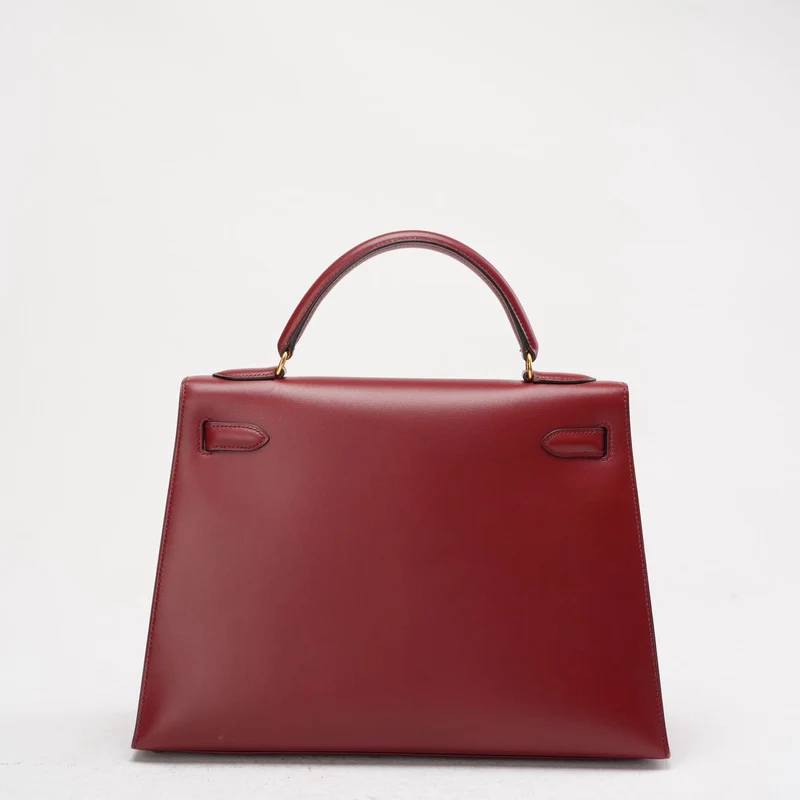 Hermès Vintage Burgunderrot Kelly Sellier 32 Box Leder 1994