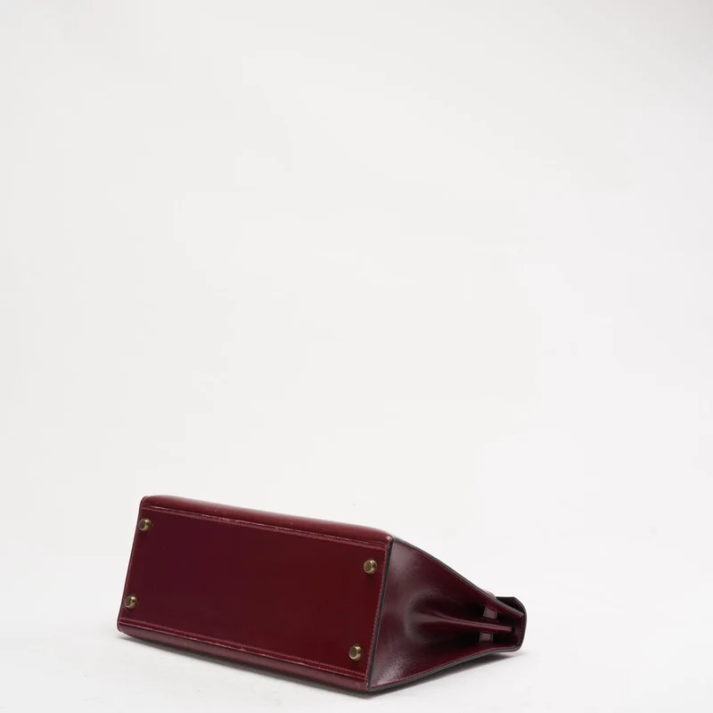 Hermès Kelly 28 cm Sellier Rouge H 55 Bordeaux Seltene Vintage-Tasche