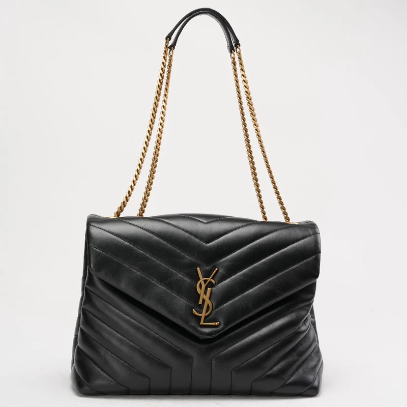 Saint Laurent Schwarze Loulou Medium Schultertasche 2018