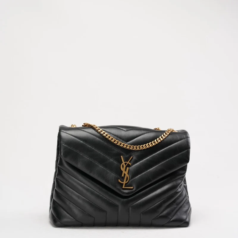 Saint Laurent Schwarze Loulou Medium Schultertasche 2018