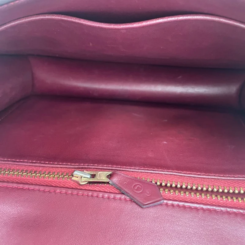 Hermes Vintage Constance 24 Burgunder Box 1980er Jahre