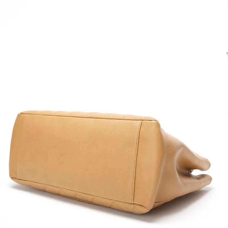 Chanel Vintage Beige Grand Shopping Tote GST Caviar 2003-2004