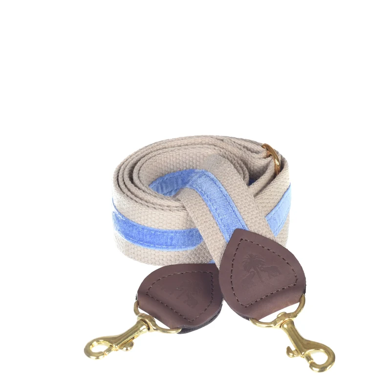 Schulterriemen Beige & Pastel Blau Samt