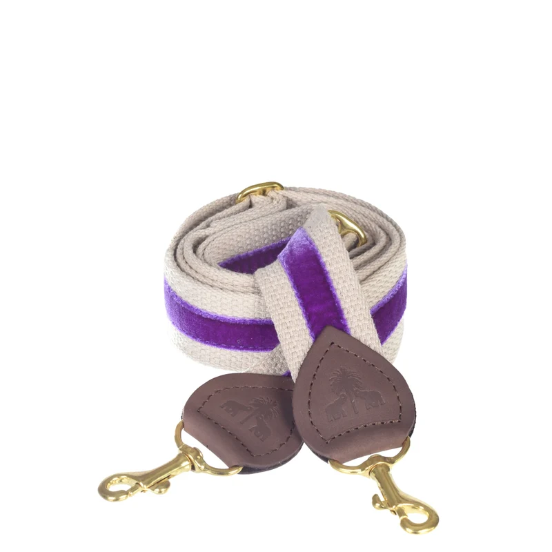 Schulterriemen Beige & Lila Samt