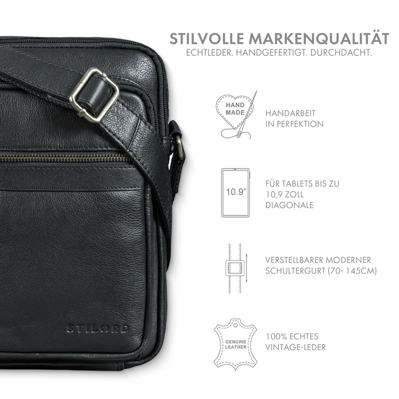 "Orion" Crossbody Tasche Herren Leder 10,9 Zoll