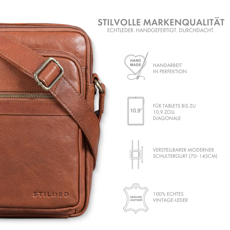 "Orion" Crossbody Tasche Herren Leder 10,9 Zoll