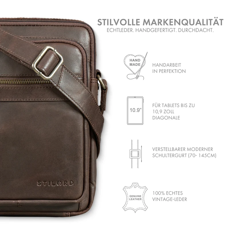 "Orion" Crossbody Tasche Herren Leder 10,9 Zoll