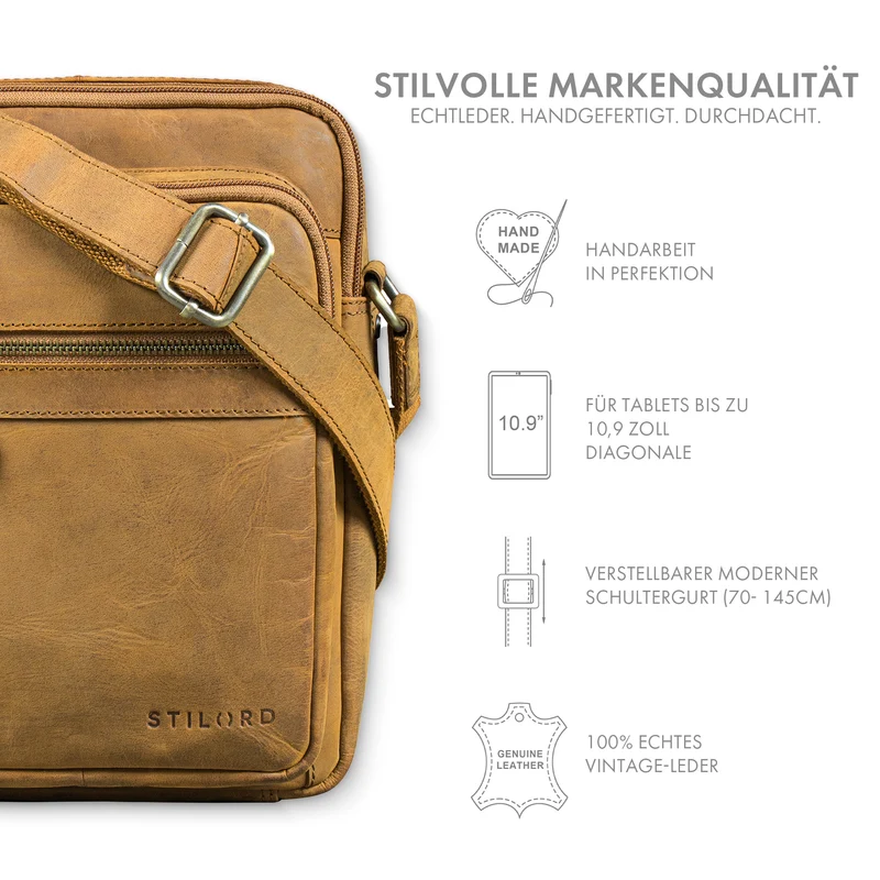 "Orion" Crossbody Tasche Herren Leder 10,9 Zoll