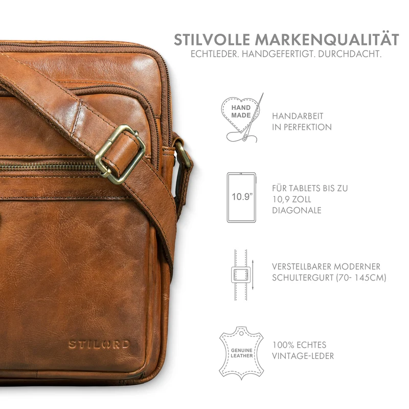 "Orion" Crossbody Tasche Herren Leder 10,9 Zoll