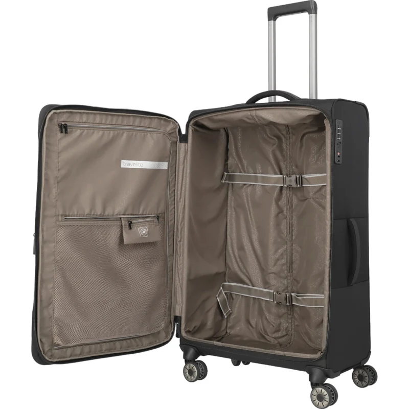 Travelite Crosslite 4-Rollen-Trolley L 77 cm -Schwarz