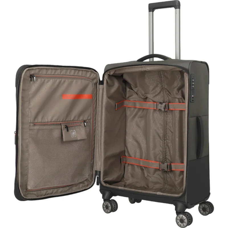 Travelite Crosslite 4-Rollen-Trolley M 66 cm -Oliv