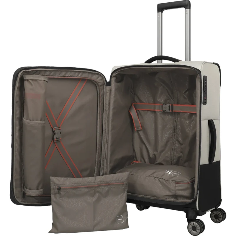 Travelite Crosslite 4-Rollen-Trolley M 66 cm -Natur