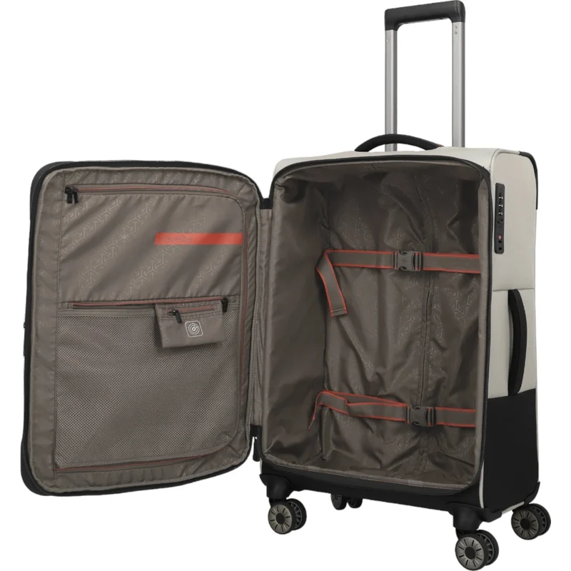 Travelite Crosslite 4-Rollen-Trolley M 66 cm -Natur