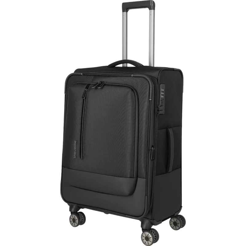 Travelite Crosslite 4-Rollen-Trolley M 66 cm -Schwarz