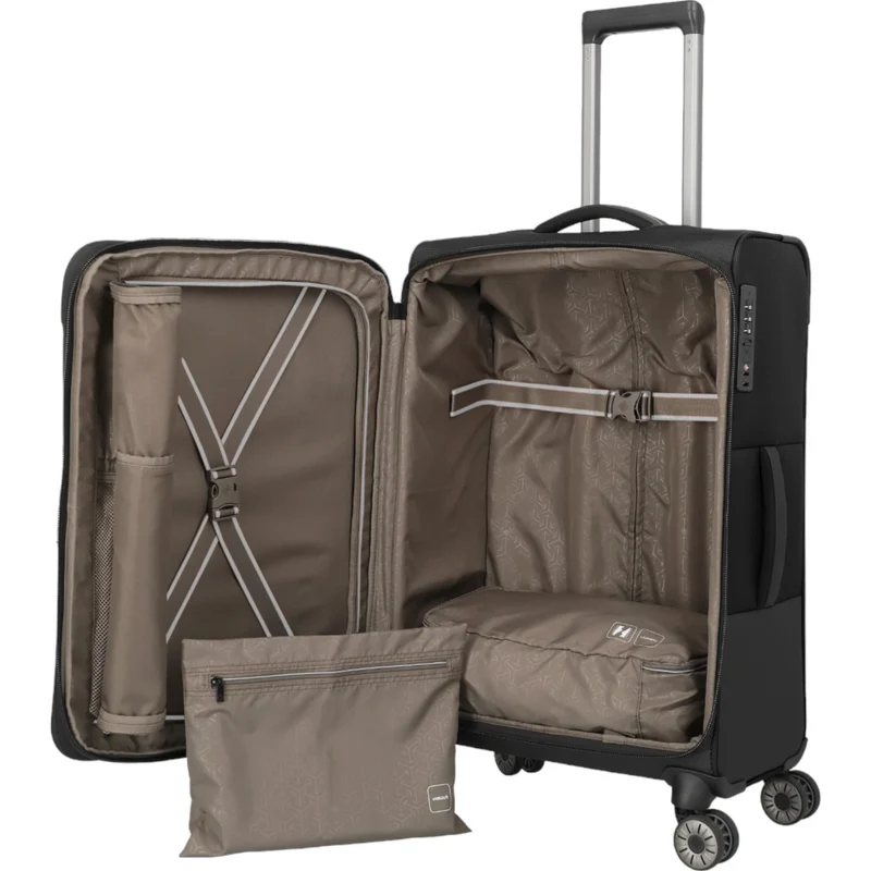 Travelite Crosslite 4-Rollen-Trolley M 66 cm -Schwarz