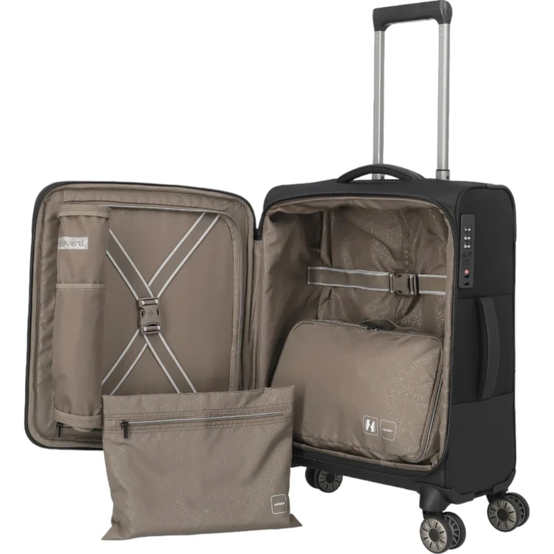 Travelite Crosslite 4-Rollen-Kabinentrolley S 55 cm -Schwarz