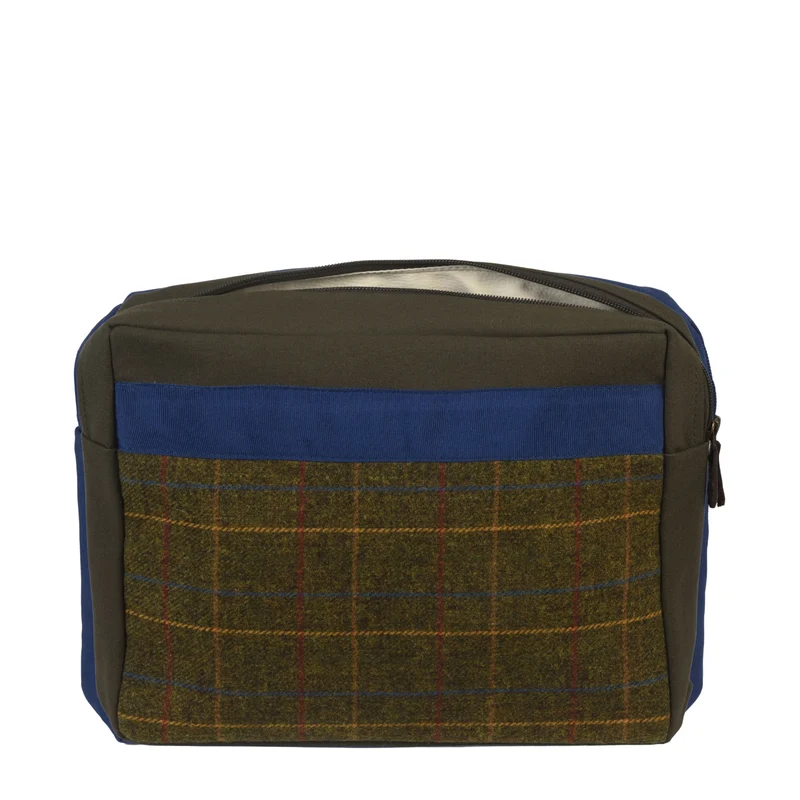 Kulturtasche -L- TWEED khaki & navy