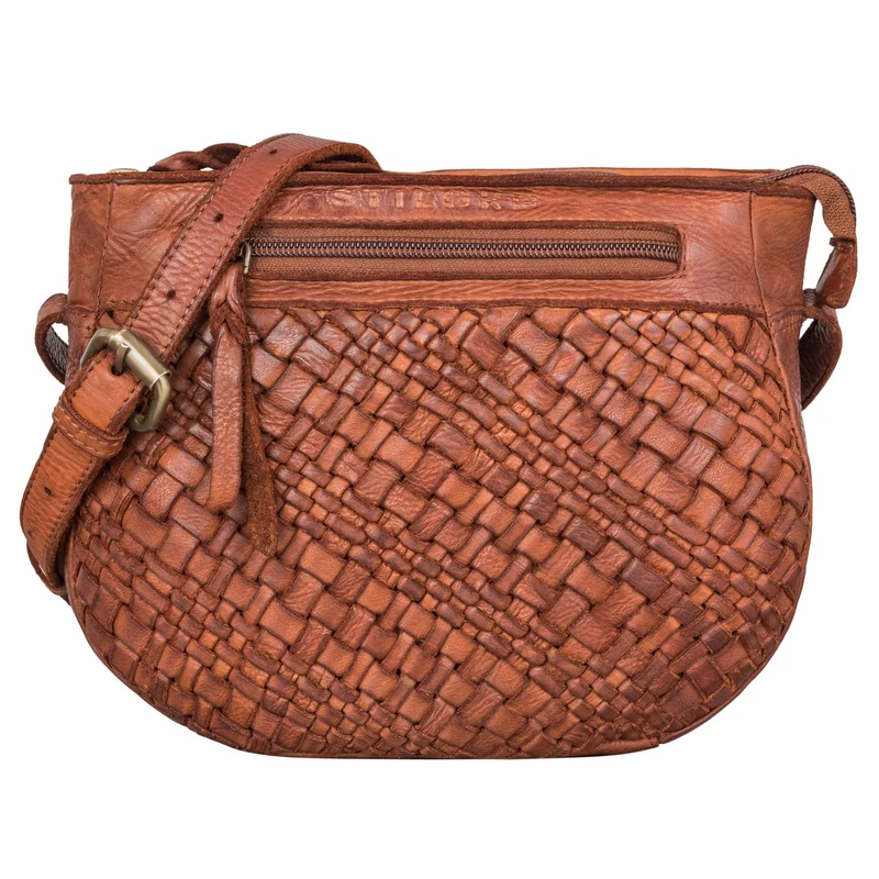 "Jutta" Kleine Echtleder Vintage Flechttasche für Damen