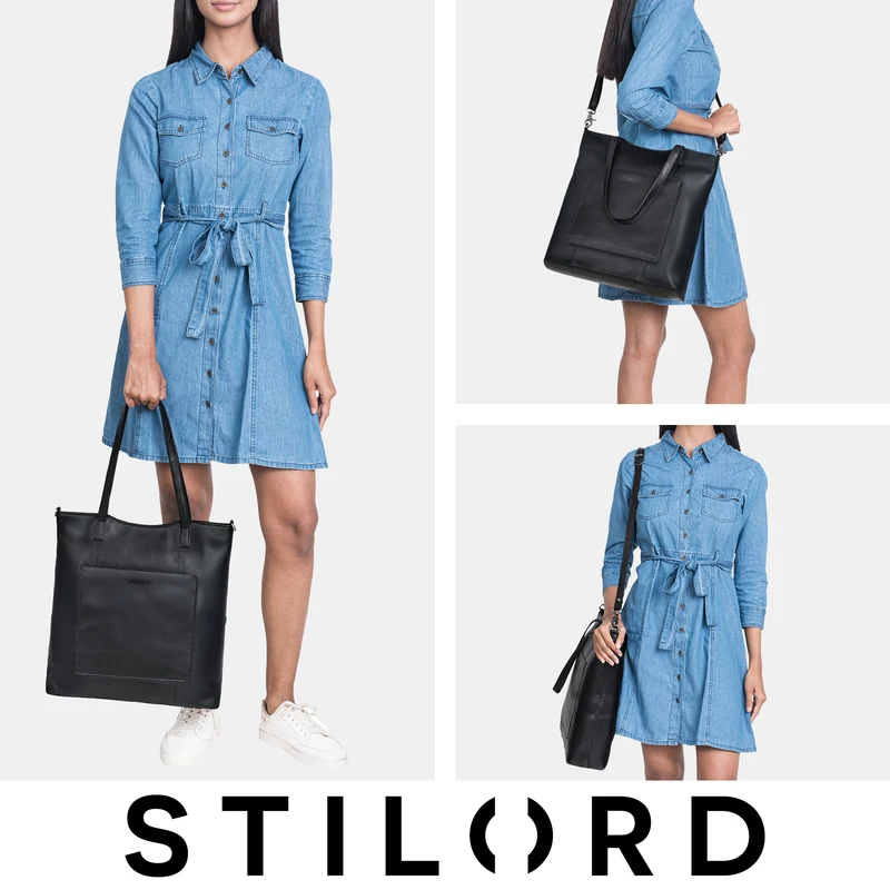 "Trixie" XL Shopper Leder Damen mit Schultergurt für 16 Zoll Laptop