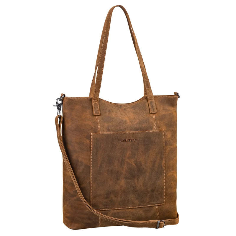 "Trixie" XL Shopper Leder Damen mit Schultergurt für 16 Zoll Laptop