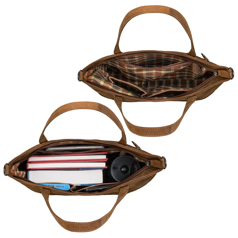 "Trixie" XL Shopper Leder Damen mit Schultergurt für 16 Zoll Laptop