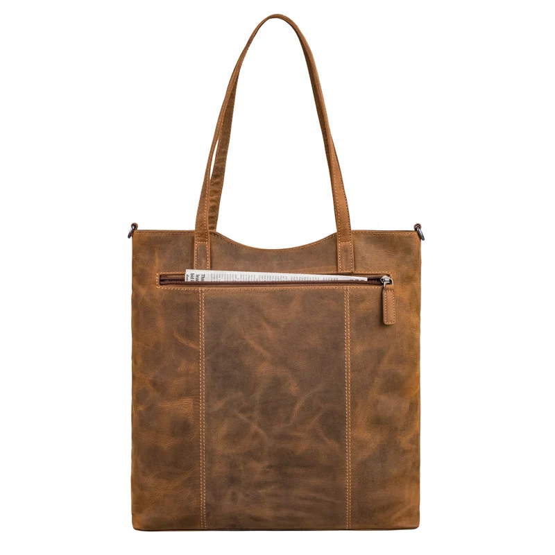 "Trixie" XL Shopper Leder Damen mit Schultergurt für 16 Zoll Laptop