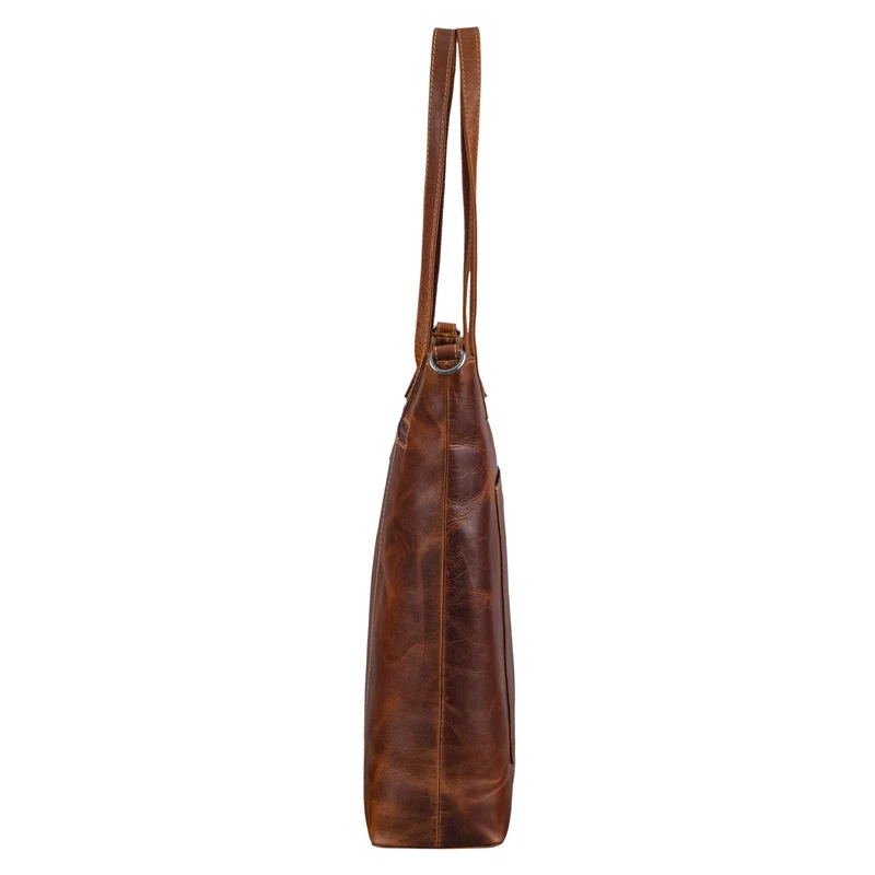 "Trixie" XL Shopper Leder Damen mit Schultergurt für 16 Zoll Laptop