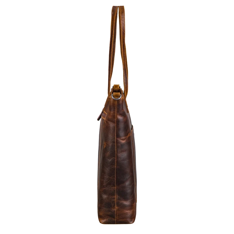 "Trixie" XL Shopper Leder Damen mit Schultergurt für 16 Zoll Laptop
