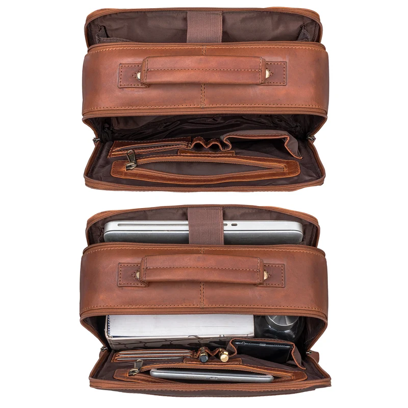 "Claudio" Leder Rucksack Herren & Damen Mittelgroß für 13 - 14 Zoll