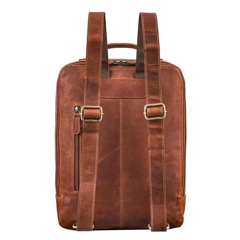 "Claudio" Leder Rucksack Herren & Damen Mittelgroß für 13 - 14 Zoll