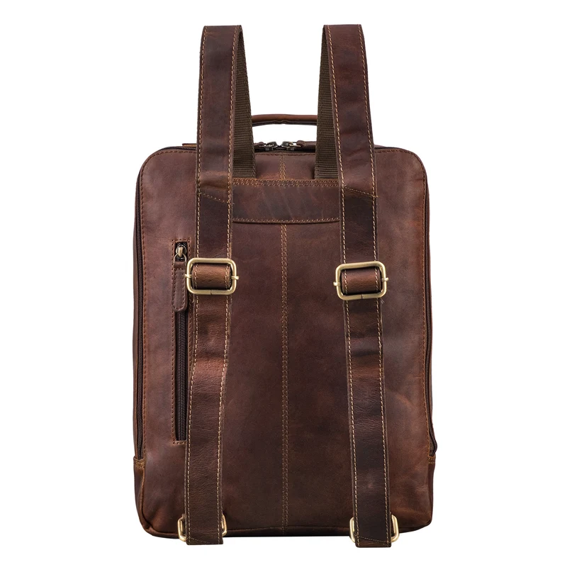 "Claudio" Leder Rucksack Herren & Damen Mittelgroß für 13 - 14 Zoll
