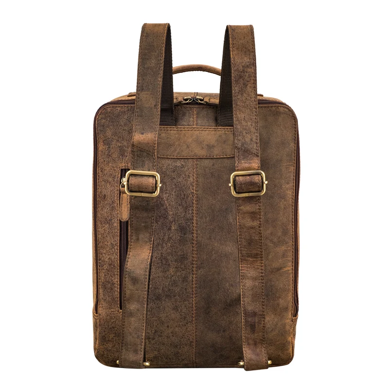 "Claudio" Leder Rucksack Herren & Damen Mittelgroß für 13 - 14 Zoll
