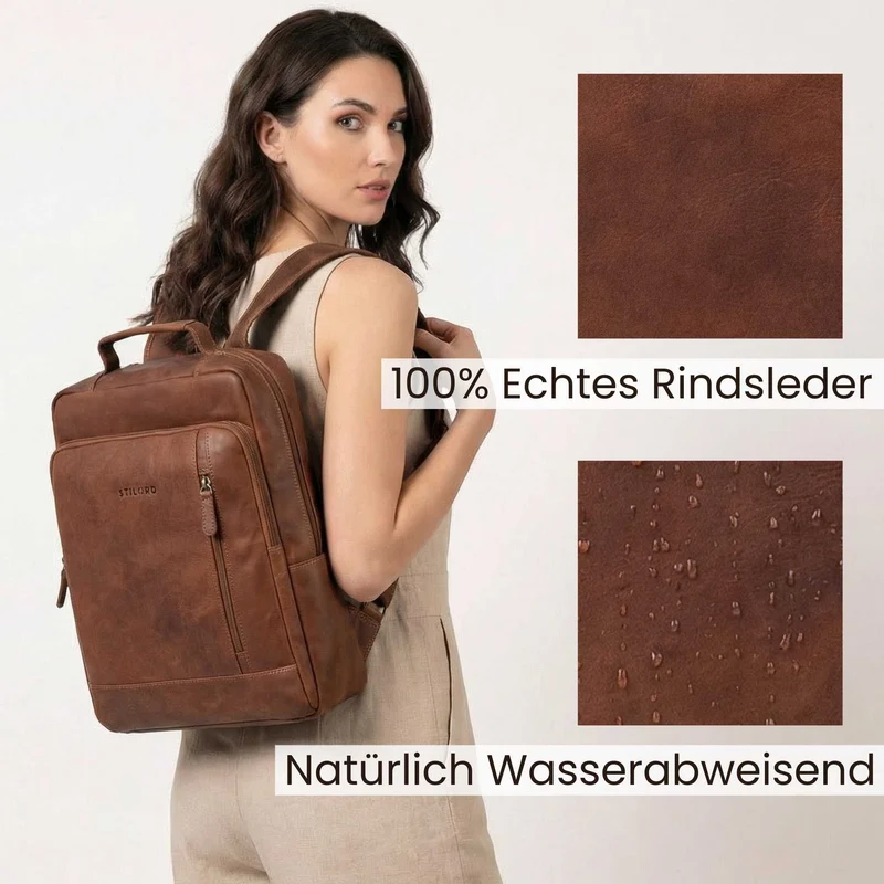 "Soline" Business Rucksack Damen Leder 15.6 - 16 Zoll