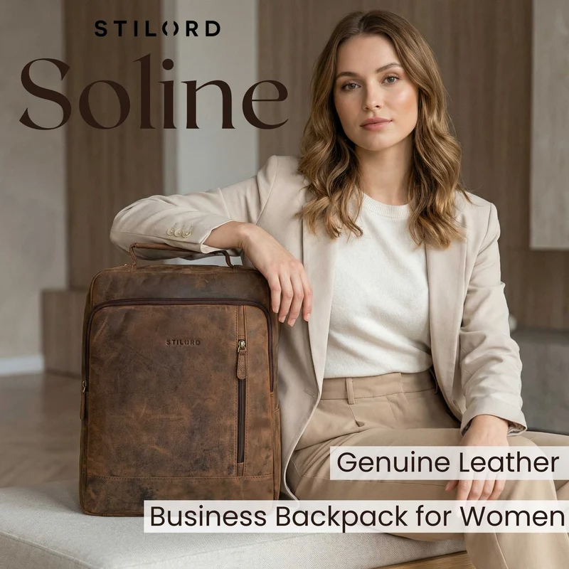 "Soline" Business Rucksack Damen Leder 15.6 - 16 Zoll