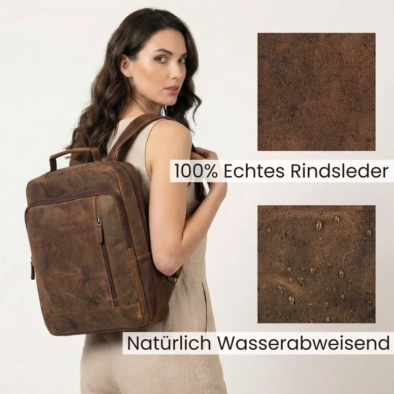 "Soline" Business Rucksack Damen Leder 15.6 - 16 Zoll
