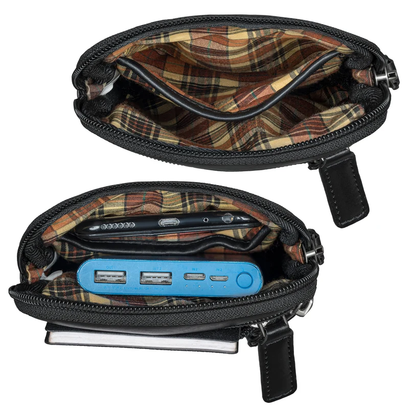 "Mael" 2-in-1 Umhängetasche Herren Leder Handytasche Gürteltasche