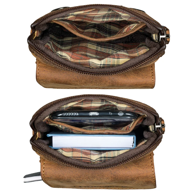 "Mael" 2-in-1 Umhängetasche Herren Leder Handytasche Gürteltasche