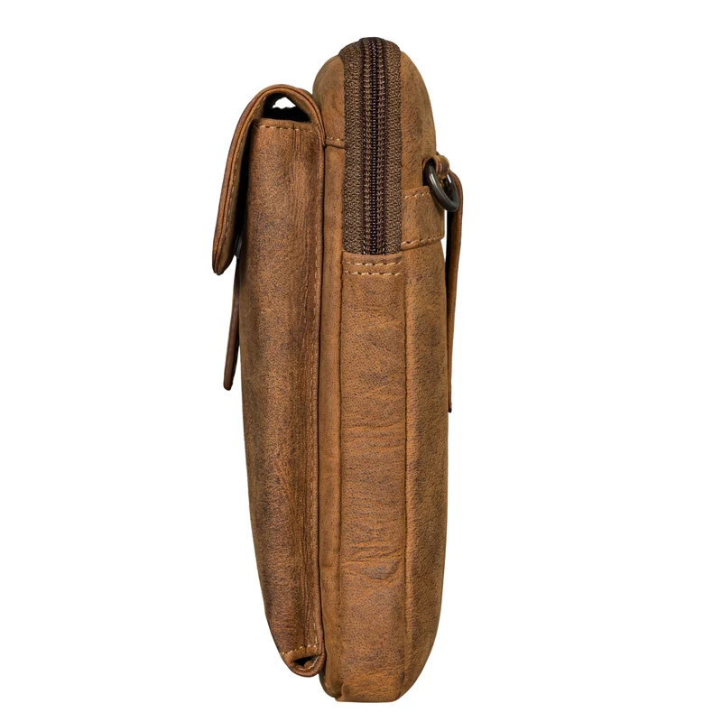 "Mael" 2-in-1 Umhängetasche Herren Leder Handytasche Gürteltasche