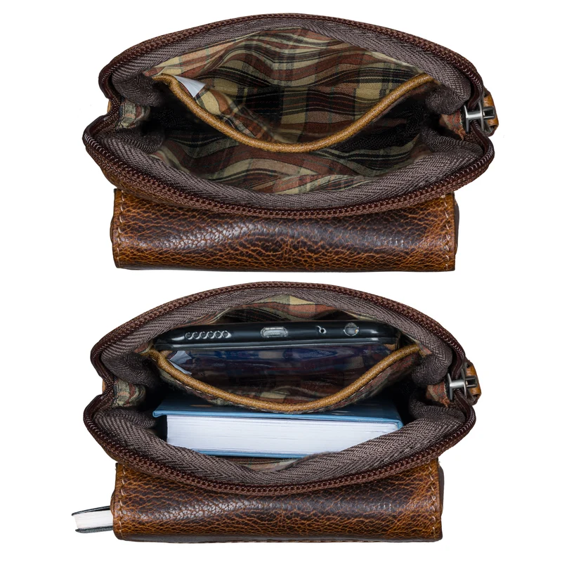 "Mael" 2-in-1 Umhängetasche Herren Leder Handytasche Gürteltasche