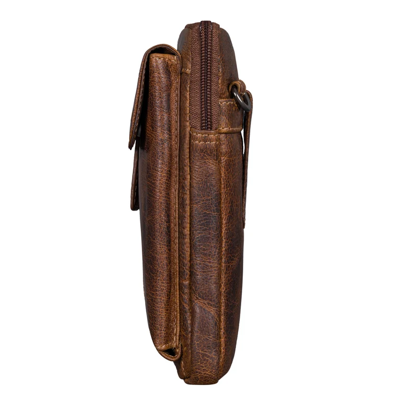 "Mael" 2-in-1 Umhängetasche Herren Leder Handytasche Gürteltasche