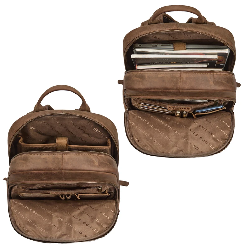"Gregor" Moderner Rucksack Leder Damen & Herren Groß 13 - 13,3 Zoll