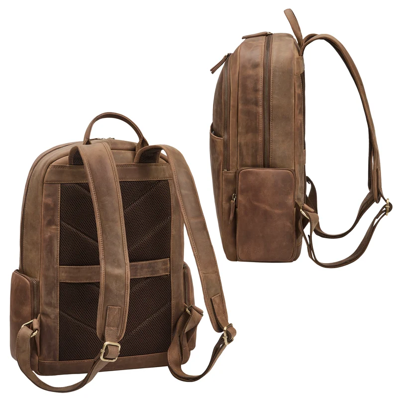 "Gregor" Moderner Rucksack Leder Damen & Herren Groß 13 - 13,3 Zoll