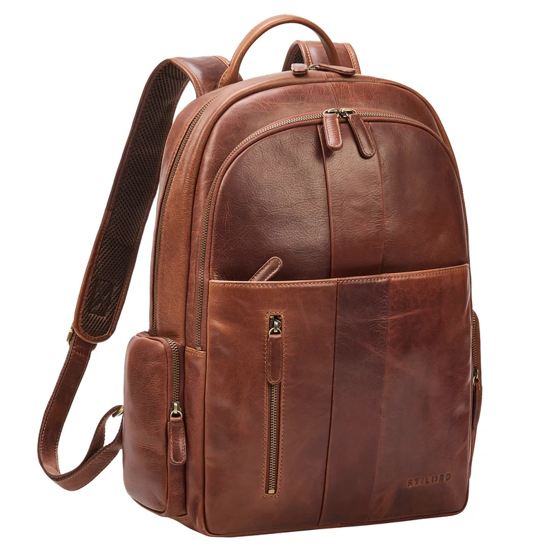 "Gregor" Moderner Rucksack Leder Damen & Herren Groß 13 - 13,3 Zoll