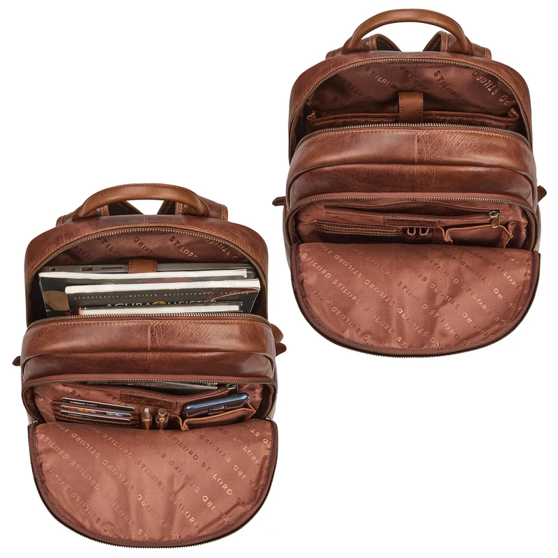 "Gregor" Moderner Rucksack Leder Damen & Herren Groß 13 - 13,3 Zoll
