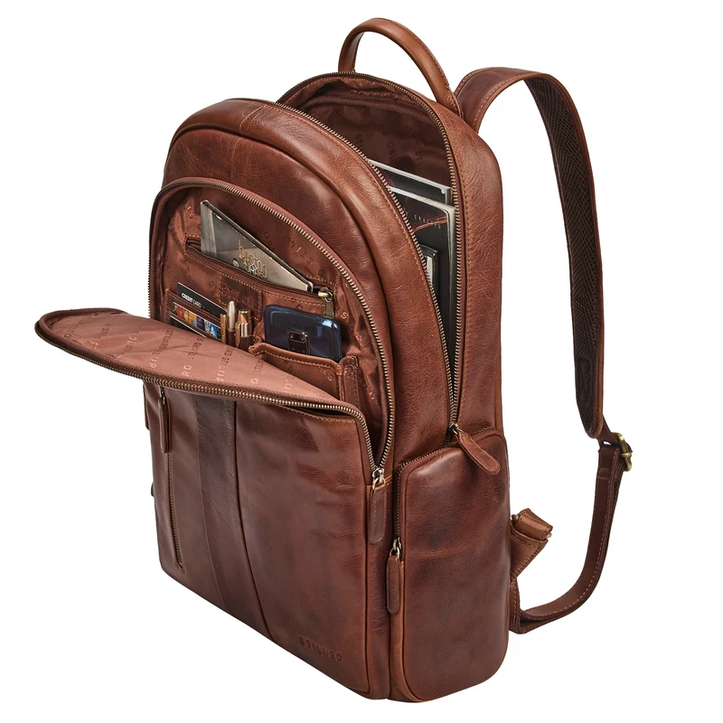 "Gregor" Moderner Rucksack Leder Damen & Herren Groß 13 - 13,3 Zoll