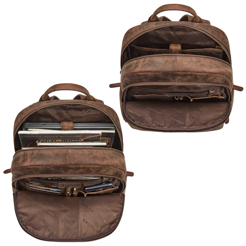 "Gregor" Moderner Rucksack Leder Damen & Herren Groß 13 - 13,3 Zoll
